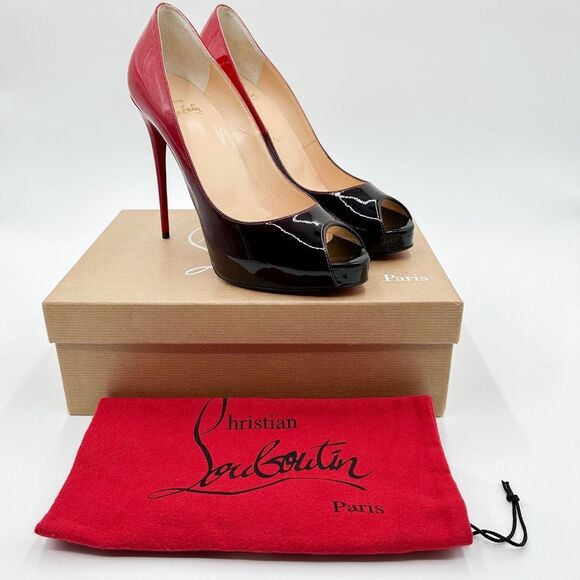 Christian Louboutin Shoes - Christian Louboutin New Very Prive 120 Pumps Black Red Ombré Size 40, 10